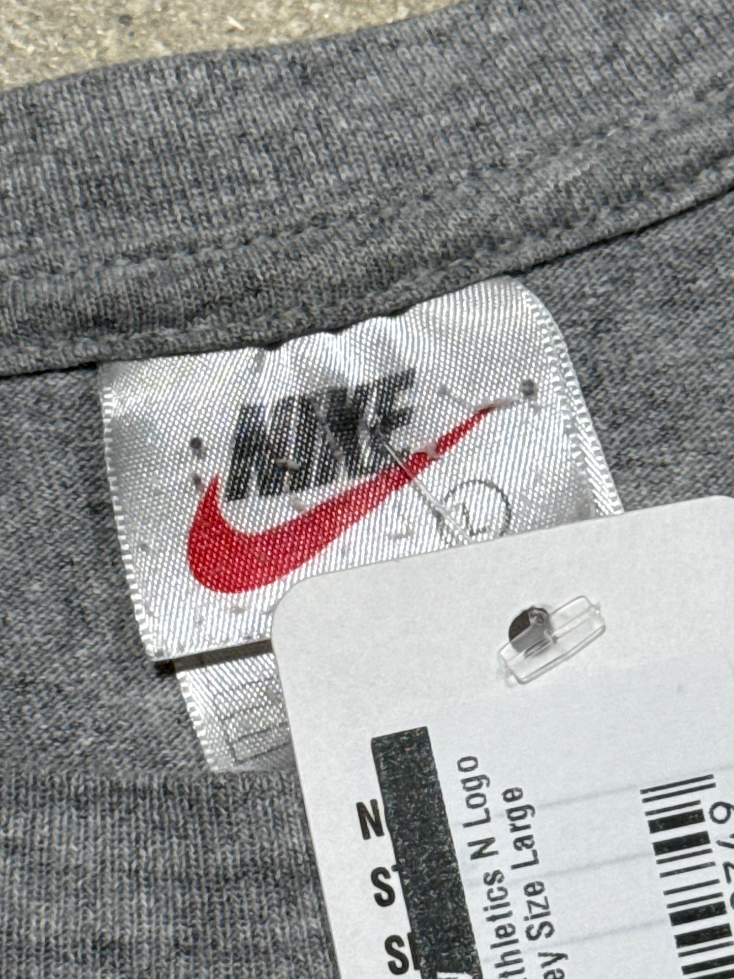 90s Nike Athletics N Logo Tee - Grey Size Large
