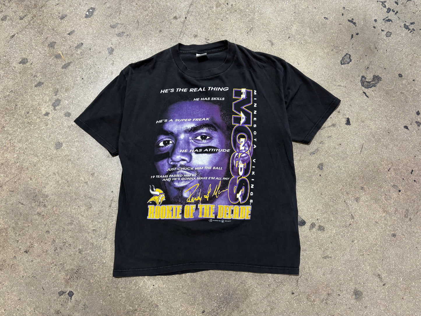 1998 Randy Moss Vikings Tee - Black Size XL