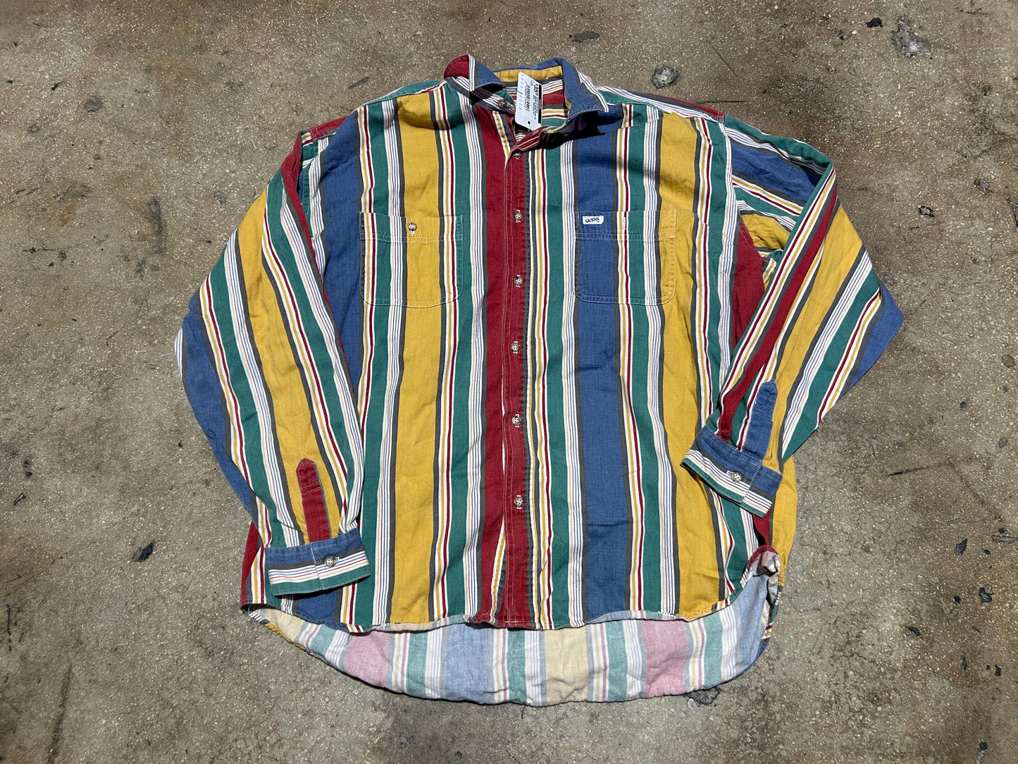 Guess By Georges Maricano Stripe Button Up Shirt - Multi Size XL