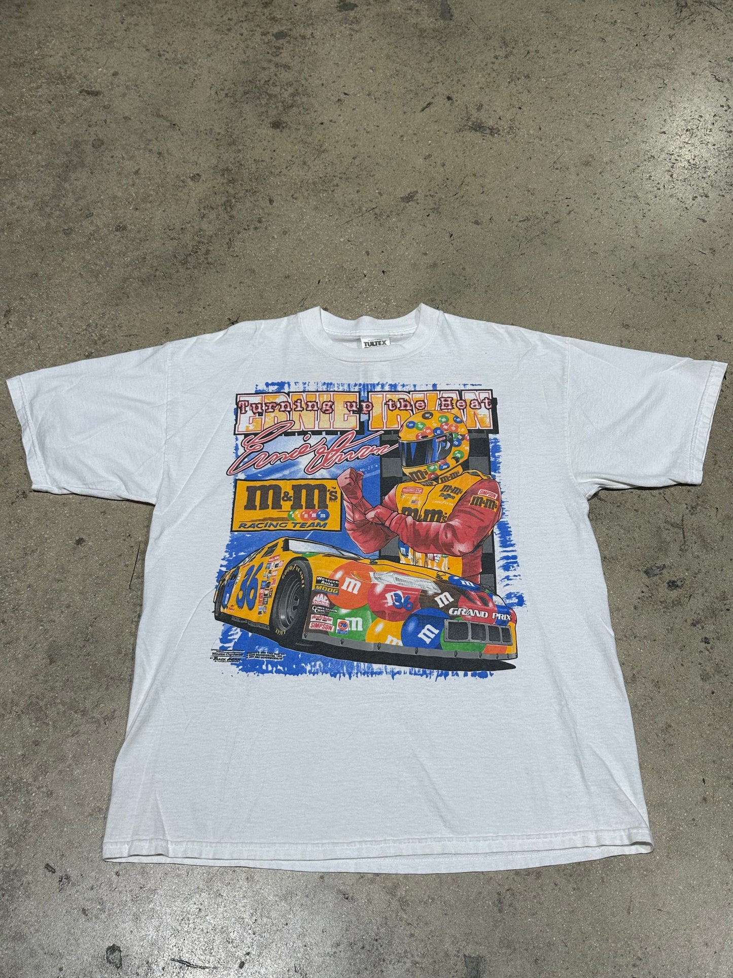 1999 Nascar Ernie Irvan Tee - White Size XL