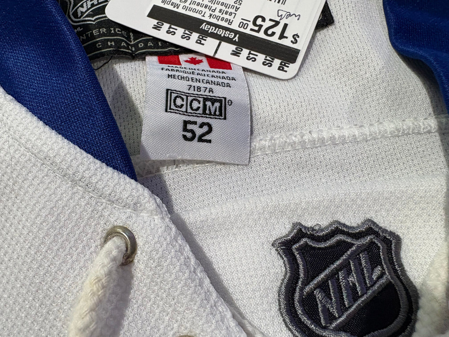 Reebok Toronto Maple Leafs Phaneuf #3 Authentic Jersey Size 52