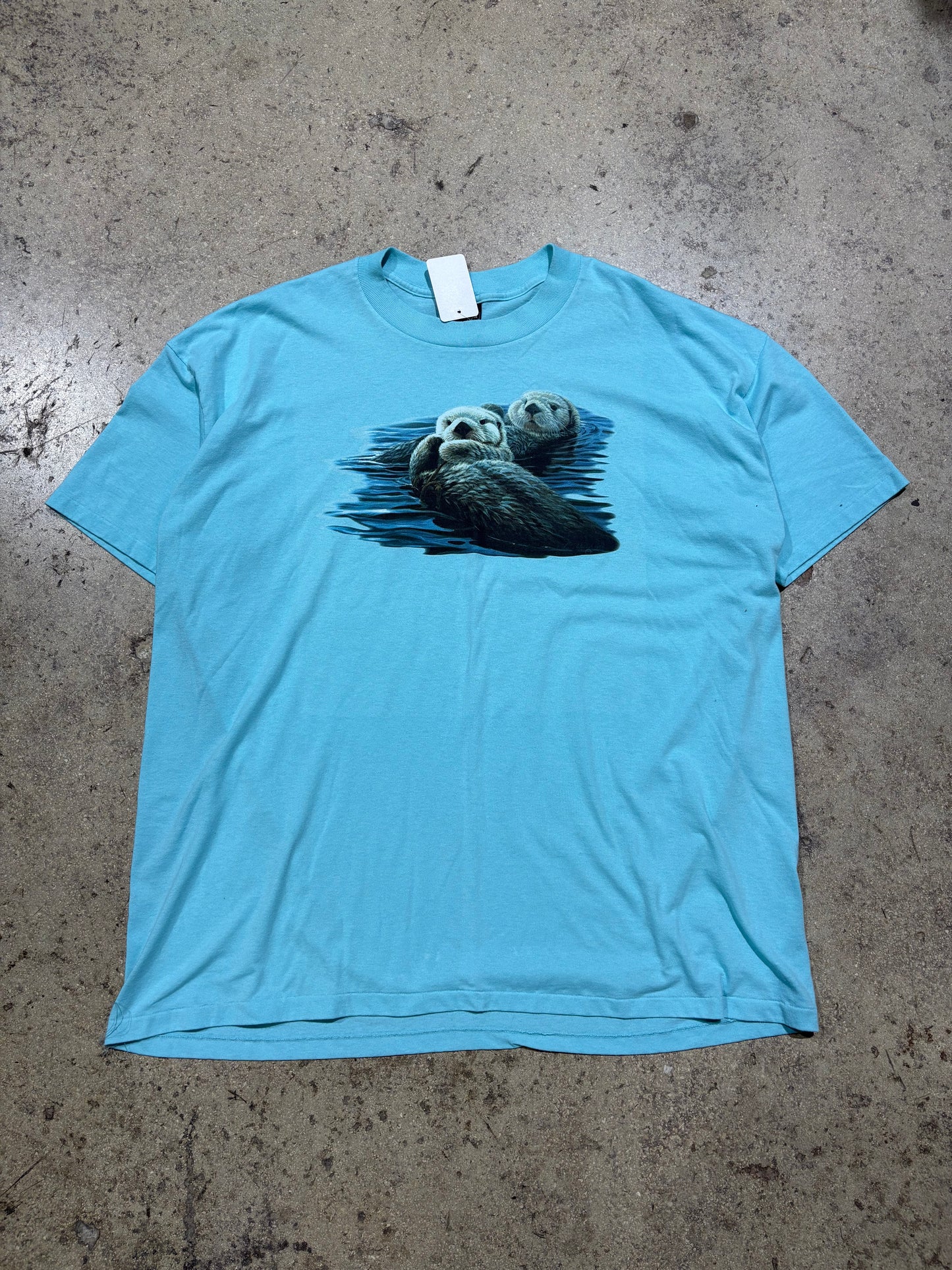 Otters Tee - Baby Blue Size XXXXL (28.5x34)