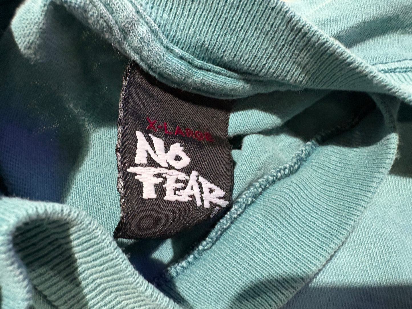 No Fear Come Out and Play Tee - Faded Teal Size XL