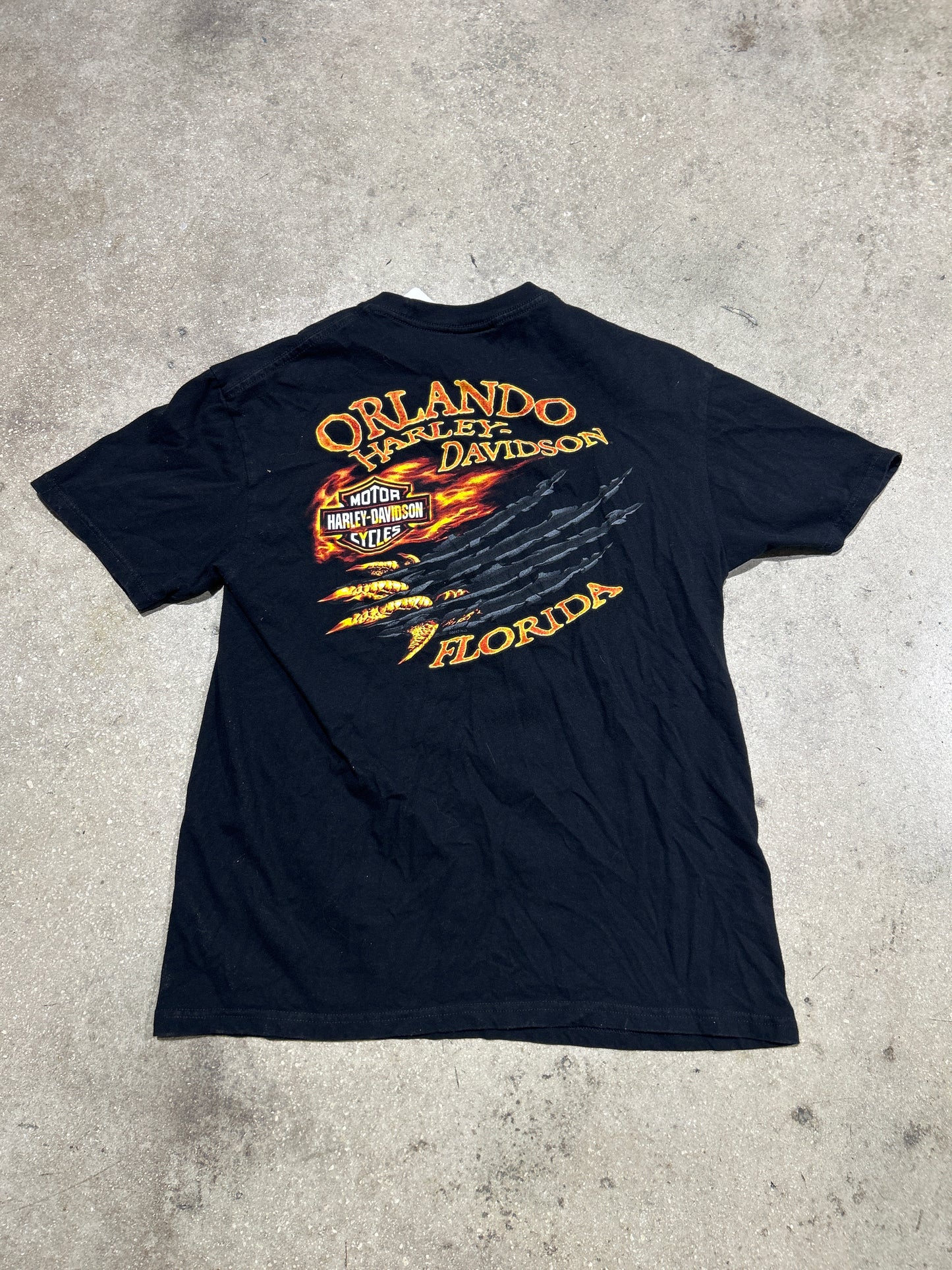 Harley Davidson Orlando Gator Tee - Black Size Large (CON)