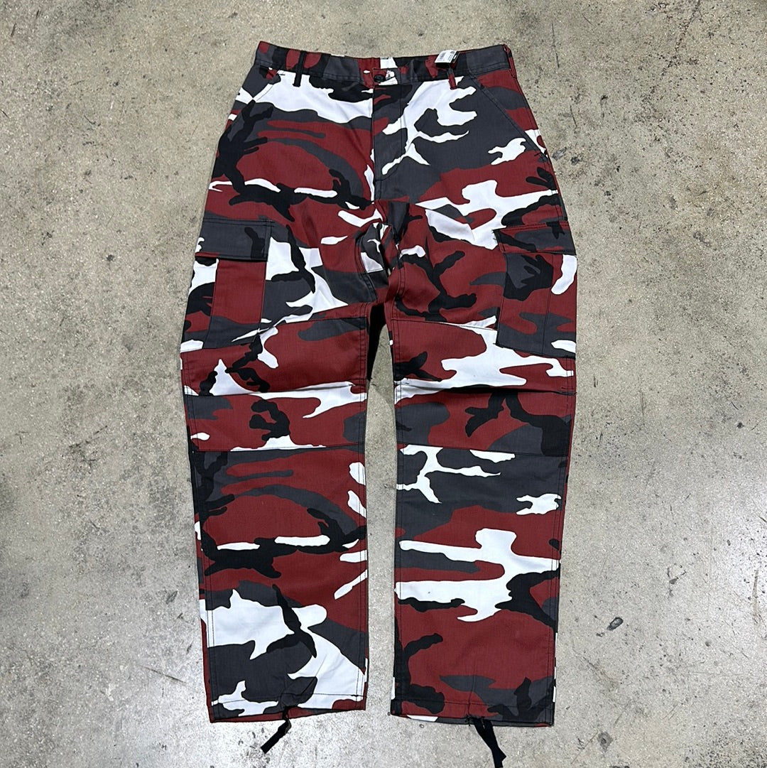 Urban Camo Fatigues - Red Camo Size 32x31