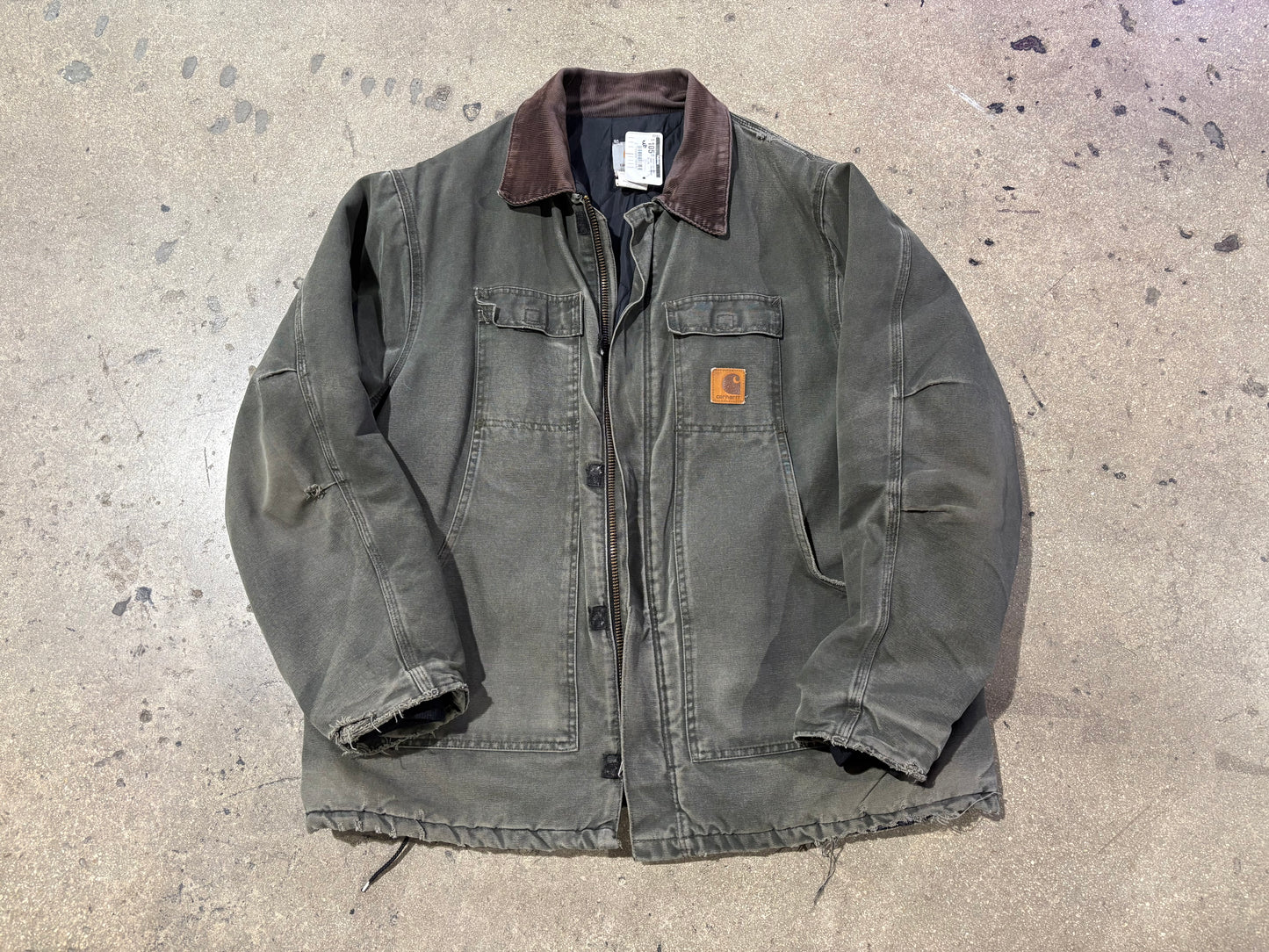 Carhartt Cord Collar Jacket - Olive/Brown Size XXL