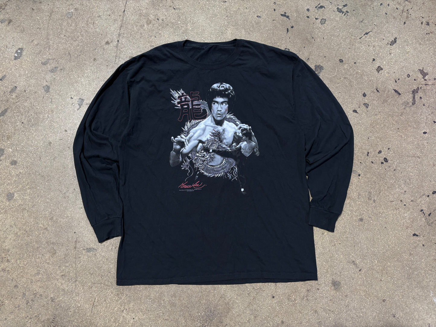 Bruce Lee Long Sleeve Tee - Black Size Large