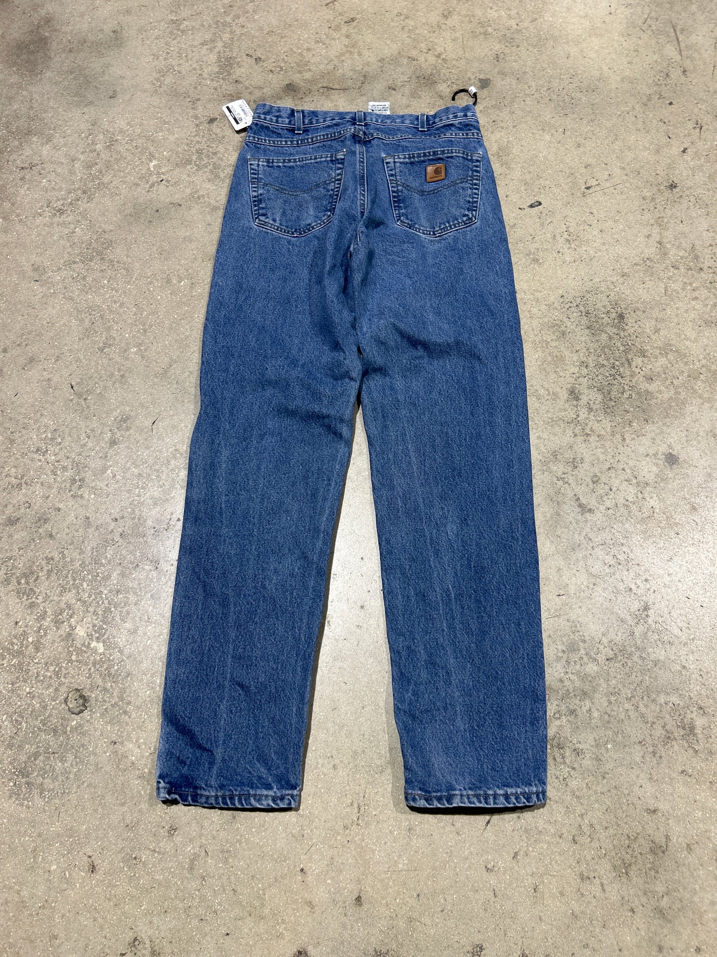 Carhartt Leather Patch Jeans - Blue Size 32x36 (CON)