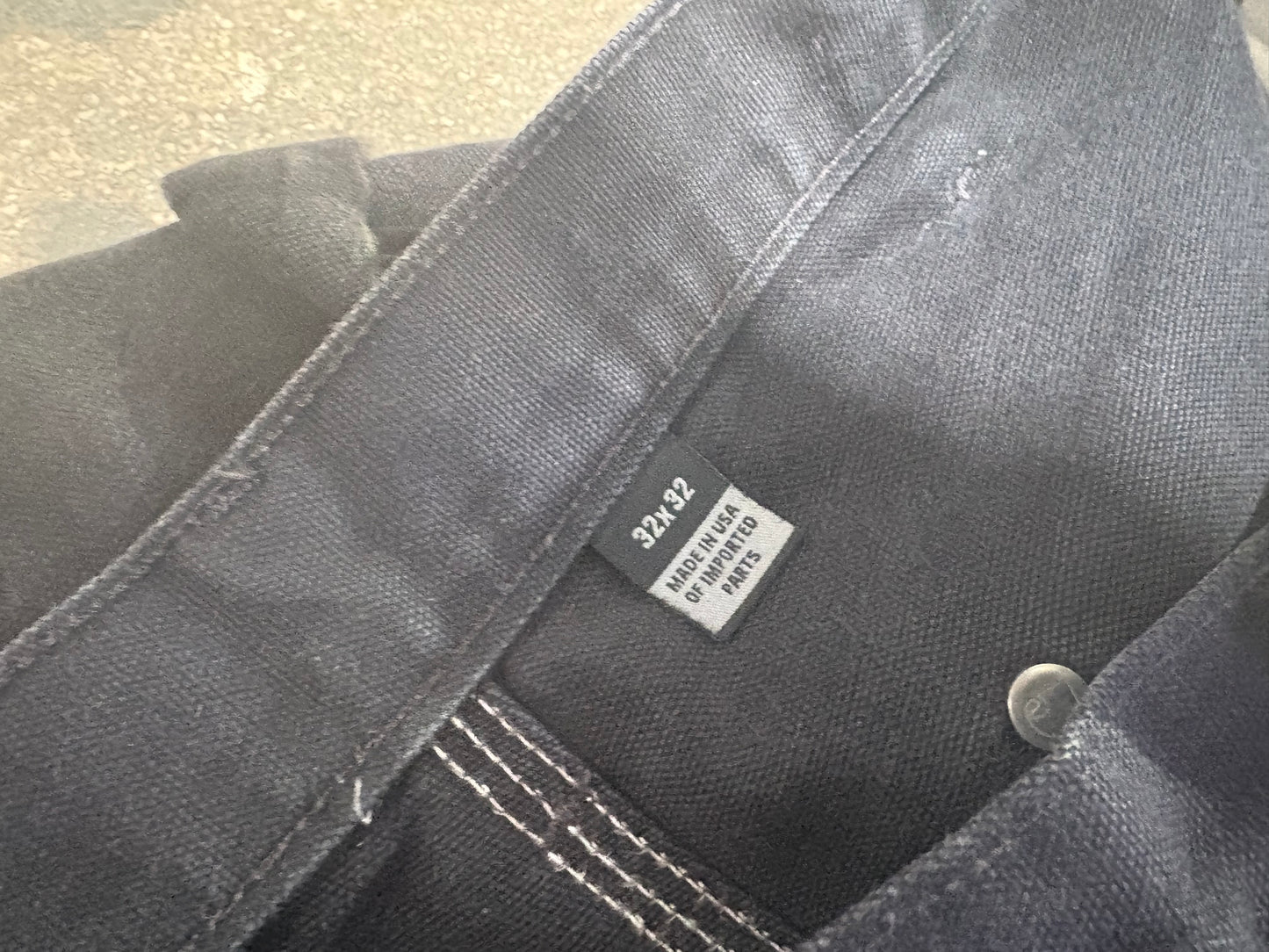 Distressed Carhartt Double Knee Pants - Black Size 32x32