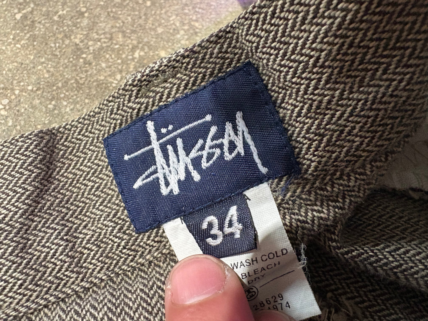 90s Stussy Cotton Cargo Pants - Brown Size 34