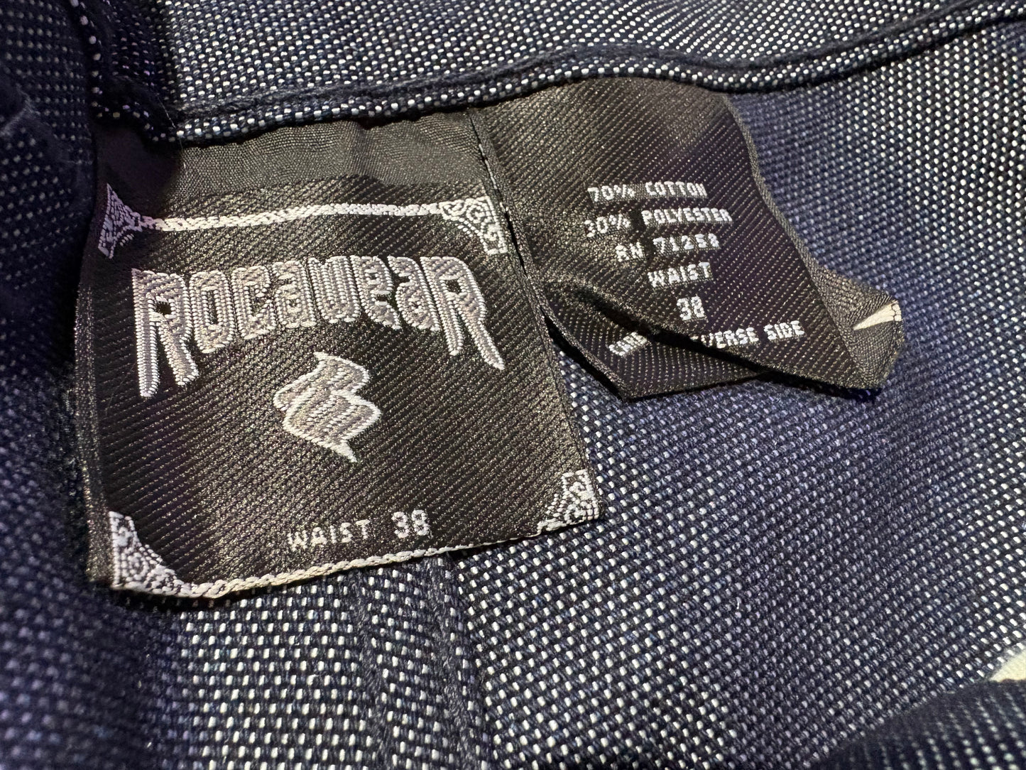 Rocawear Raw Denim Jean Shorts - Shiny Blue Size 38