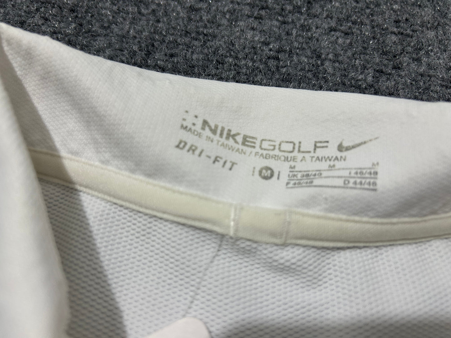 Nike Geometric Golf Polo - White Size Medium
