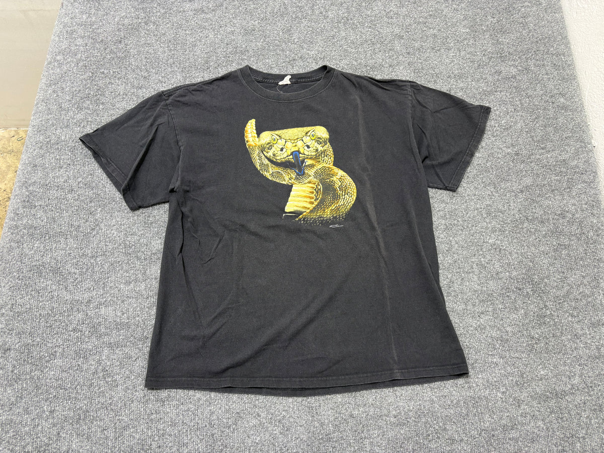 Rattle Snake Big Face Tee - Black Size XL