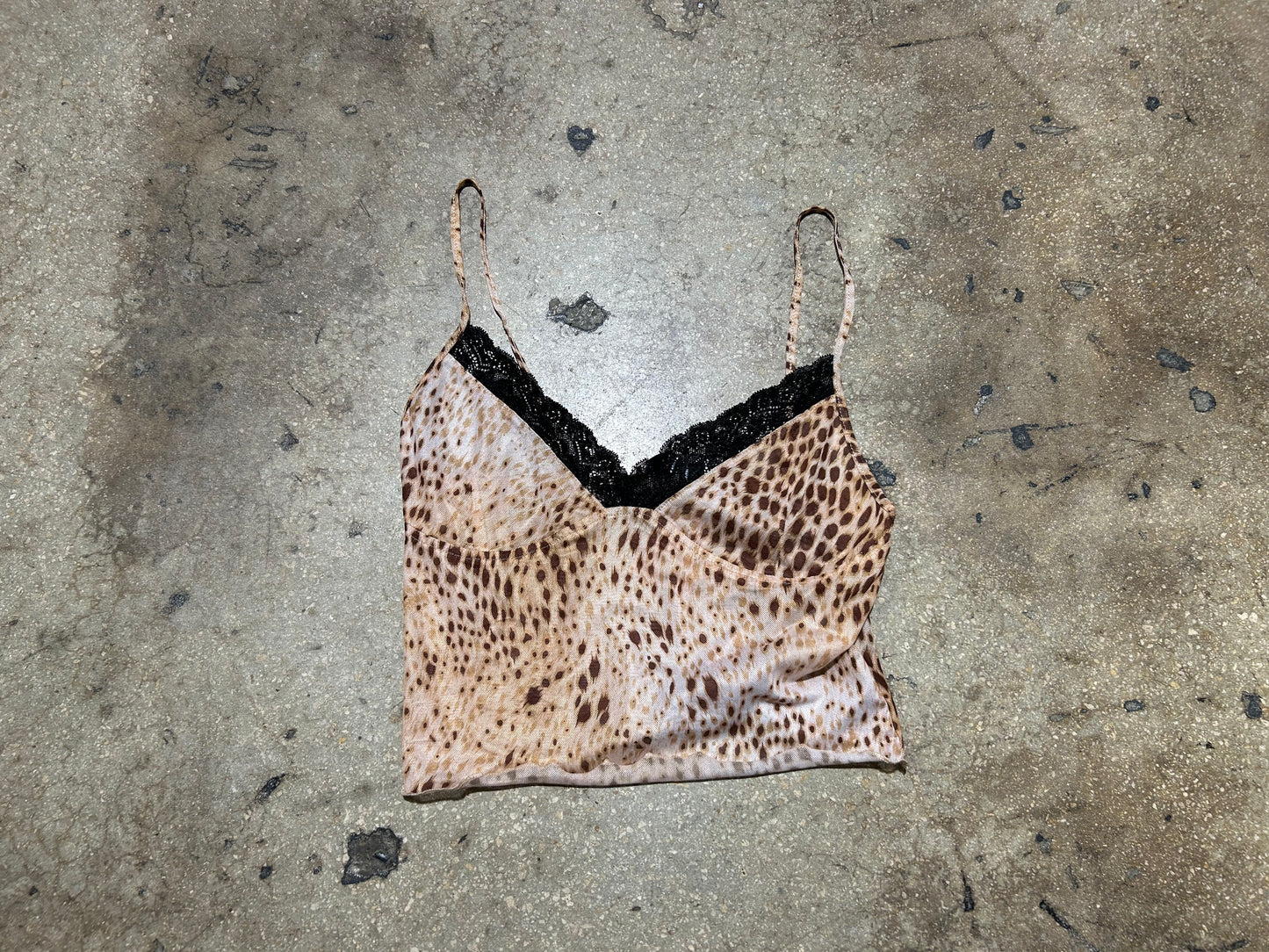 Motel Cheetah Lingerie Lace Top - Cheetah Size Medium