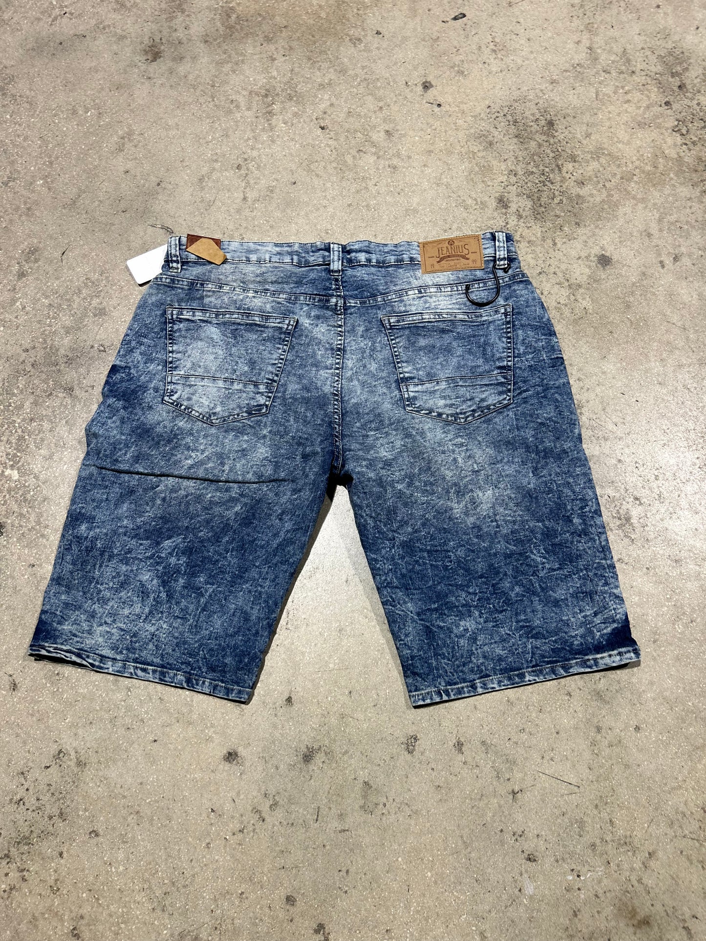 Akademkis Acid Wash Denim Shorts - Blue Size 38