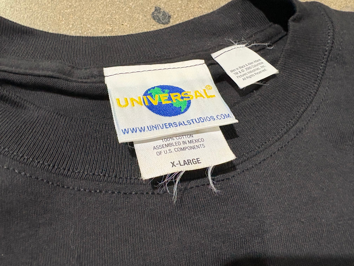 2000 Men In Black Universal Studios Ride Tee - Black Size XL