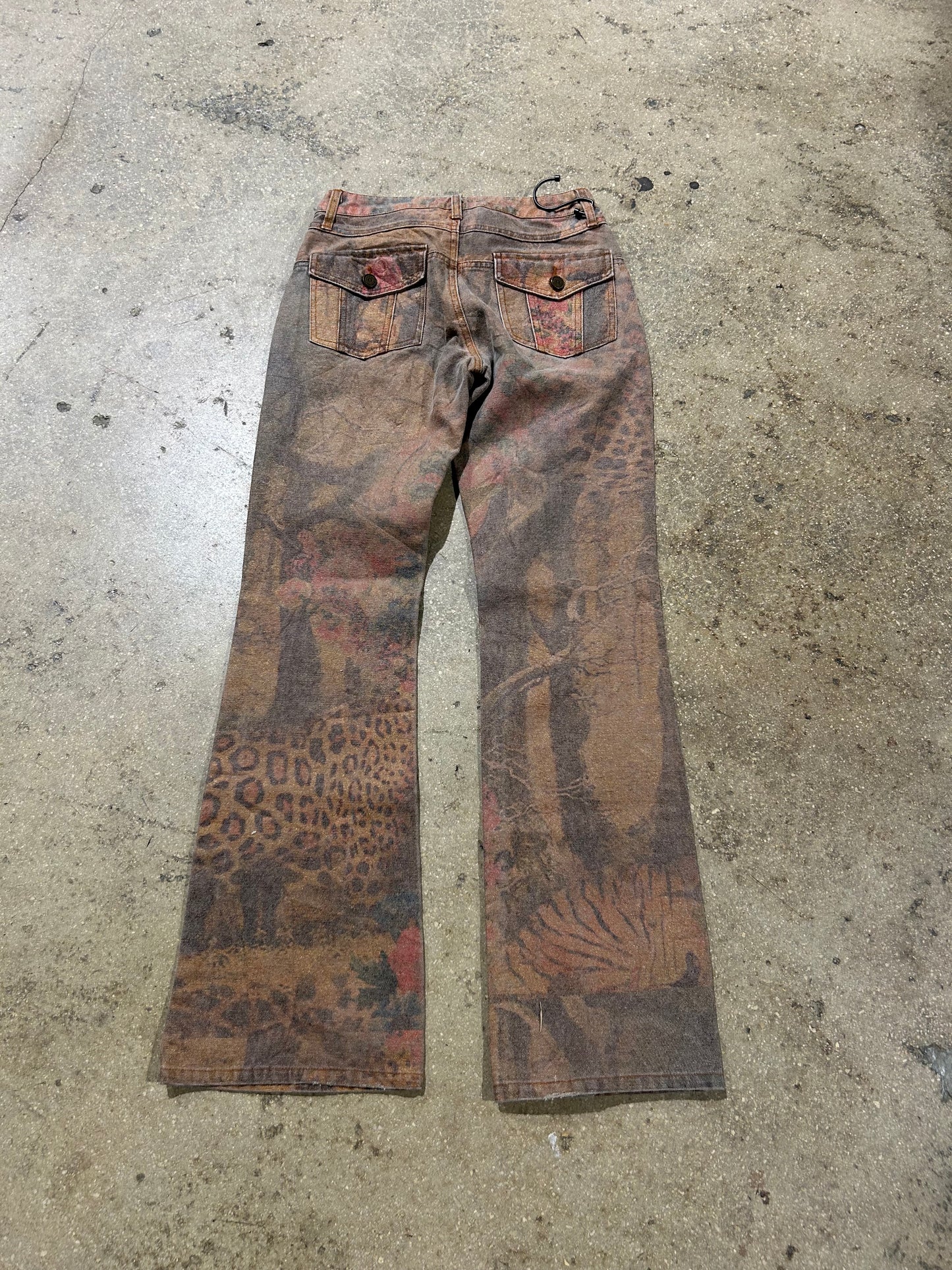 WMNS Leopard/Floral Printed Jeans - Multi Size 0