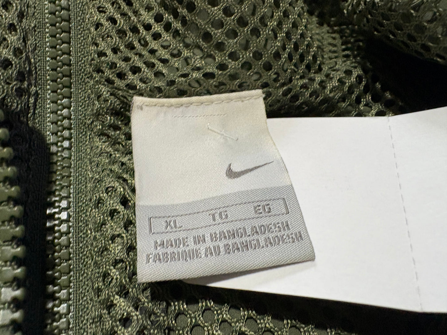 Nike Polka Dot Zip Up Windbreaker Jacket - Olive Green Size XL