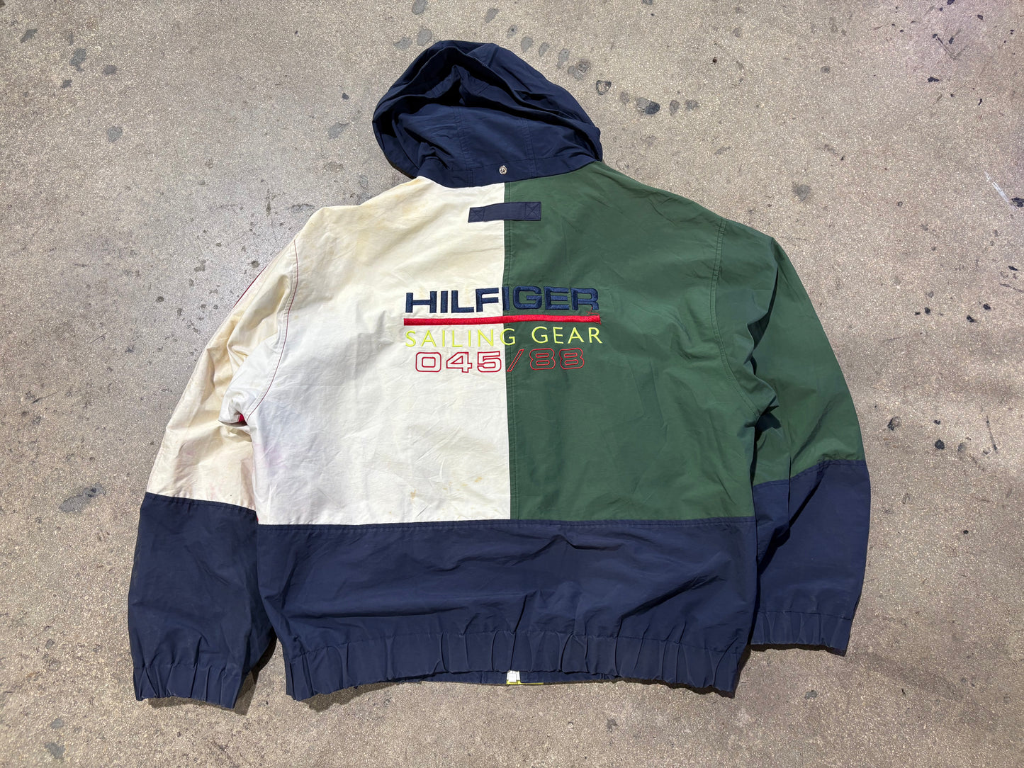 Tommy Hilfiger Sailing Gear Color blocked Windbreaker Jacket - Navy Size XL