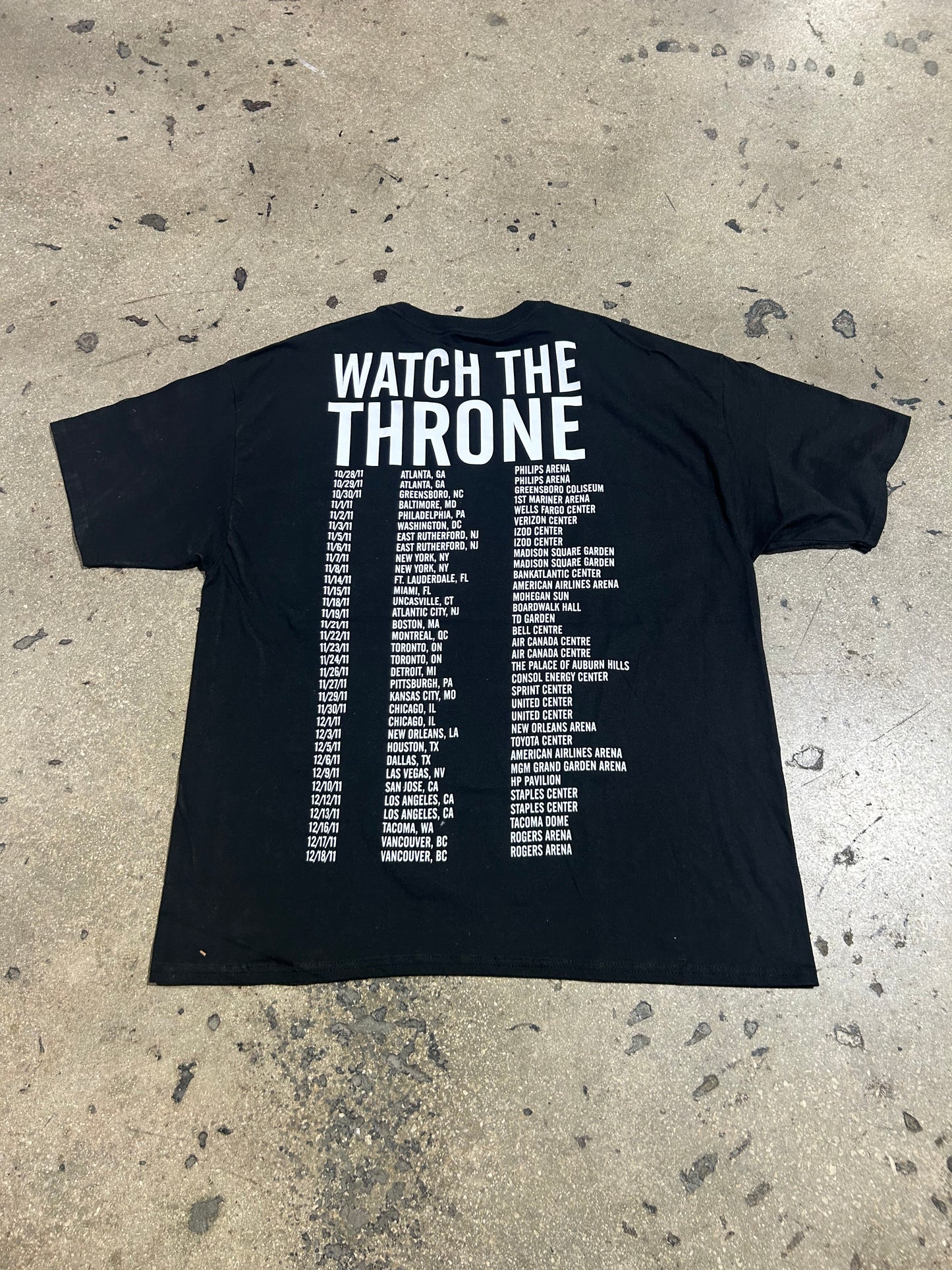 Jay Z Watch The Throne Tour Tee - Black Size XXL