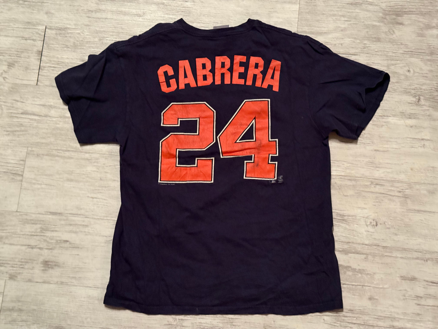MLB Detroit Tigers Cabrera #24 Tee - Navy Size Large