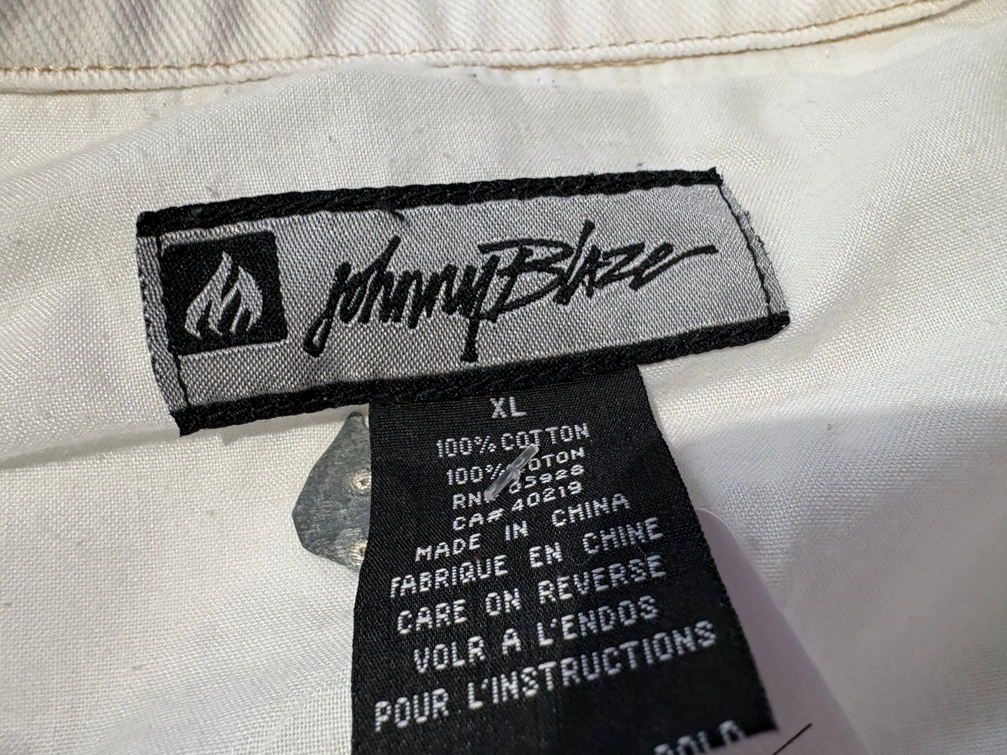 Johnny Blaze Denim Jacket - White Size XL