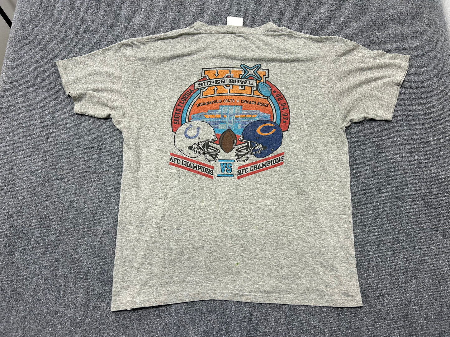 2007 Cheetahs Super Bowl Tee - Grey Size XL