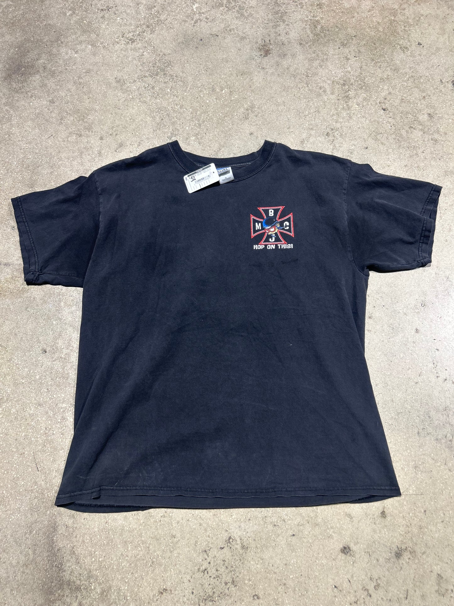 2002 Big Johnson Hop On This Tee - Black Size XL