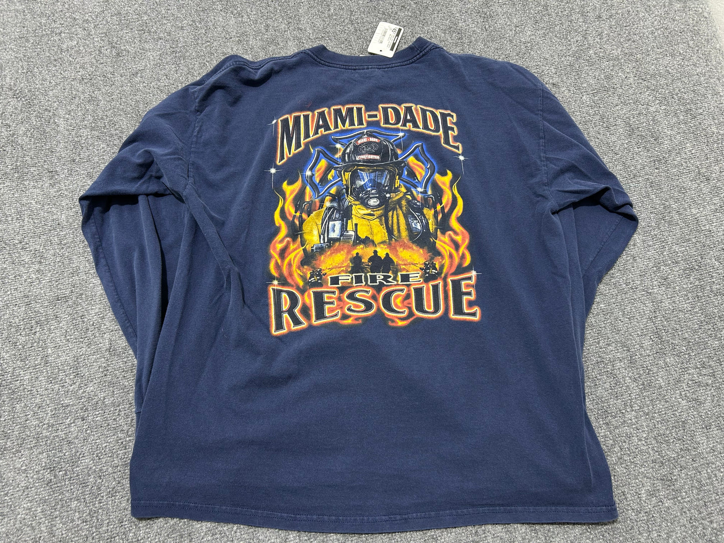 Miami Dade Fire Rescue Fire Fighter Long Sleeve - Navy Size XL