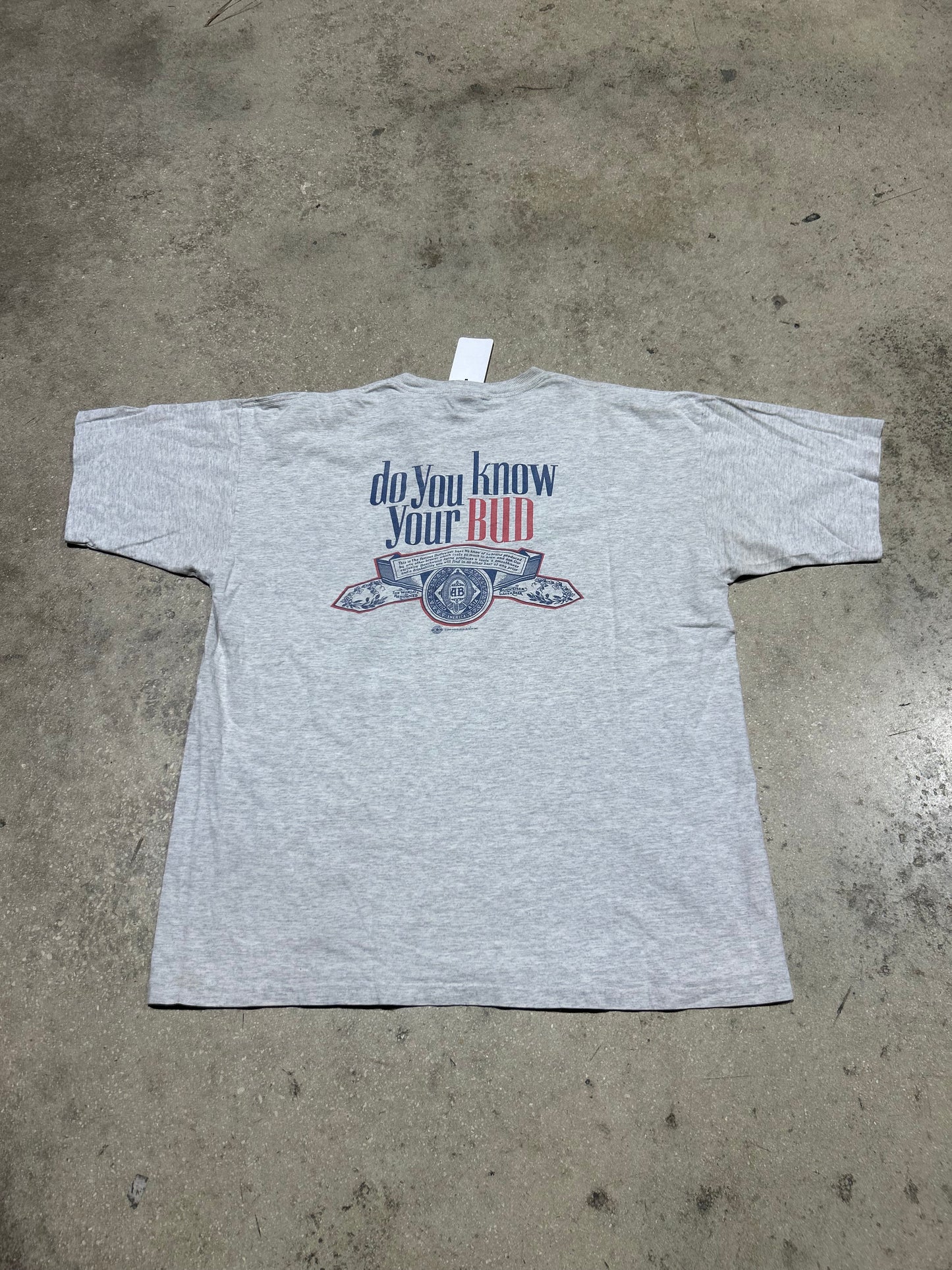 1998 Do You Know Your Bud Tee - Grey Size XL