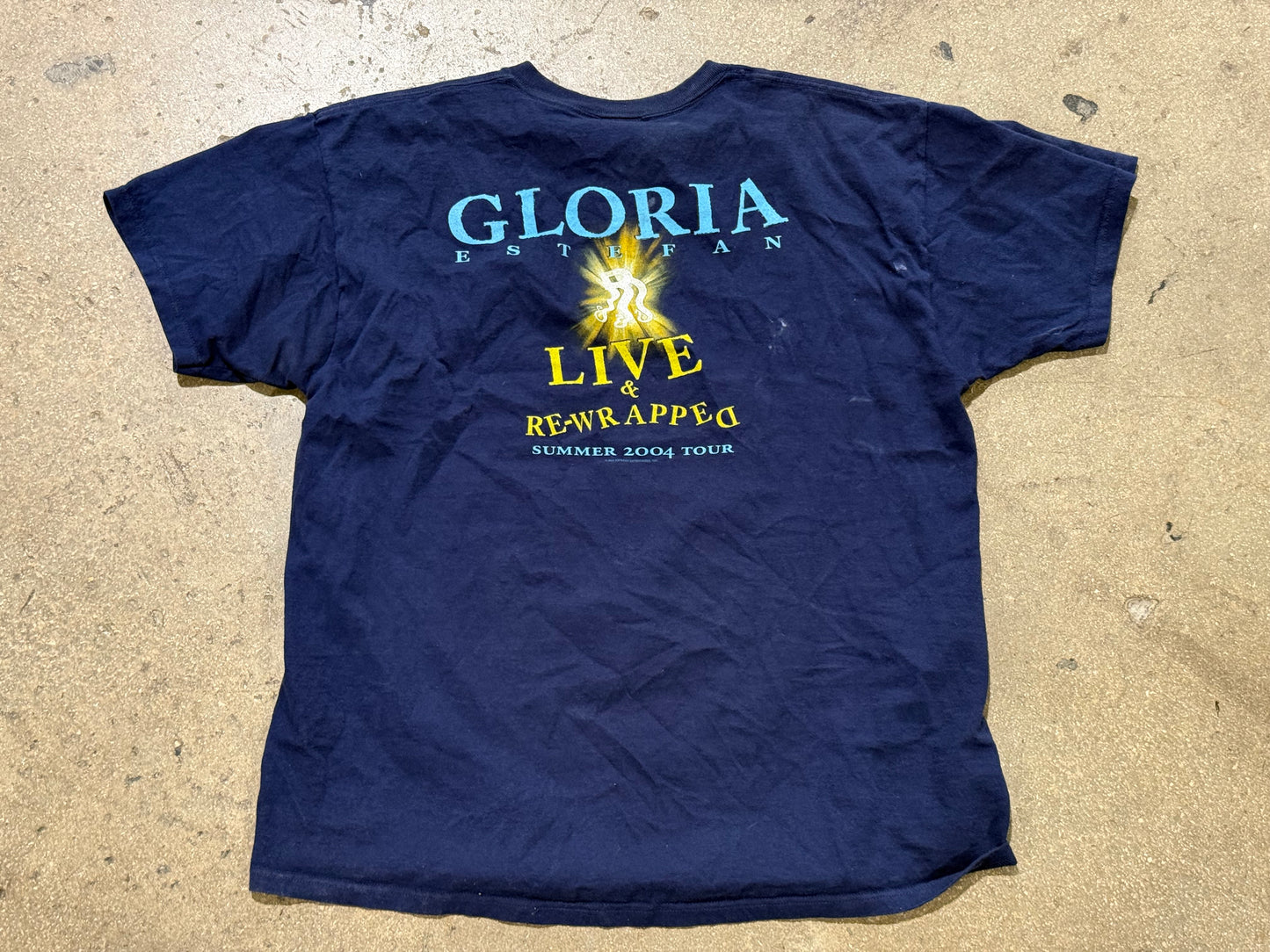 2004 Gloria Estefan Tour Tee - Navy Size XL