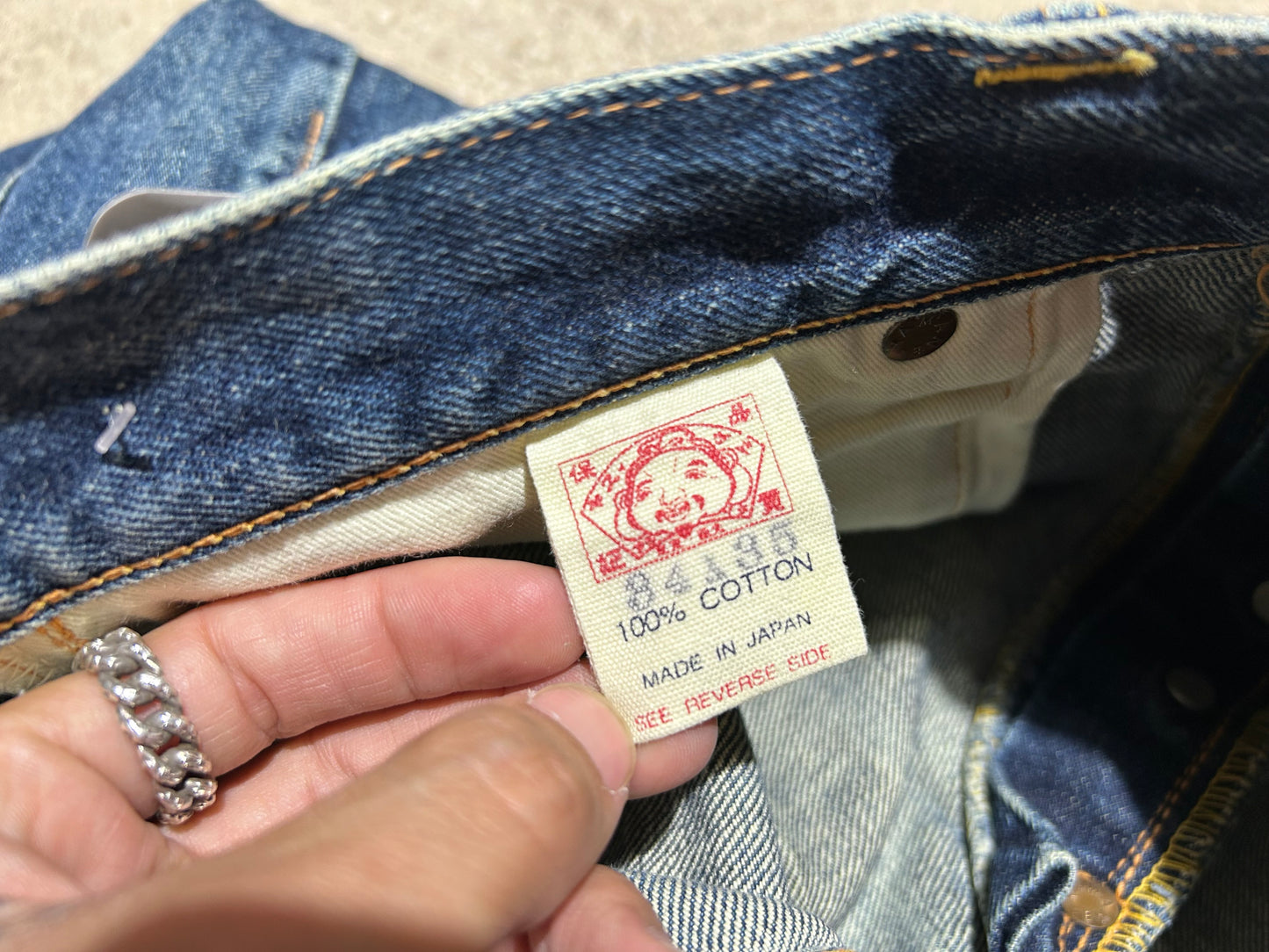 Evisu Back Pocket Hits Jeans - Navy/White Size 34
