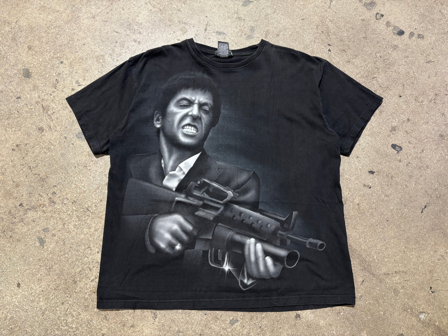 Scarface With His Little Friend Tee - Black Size XL