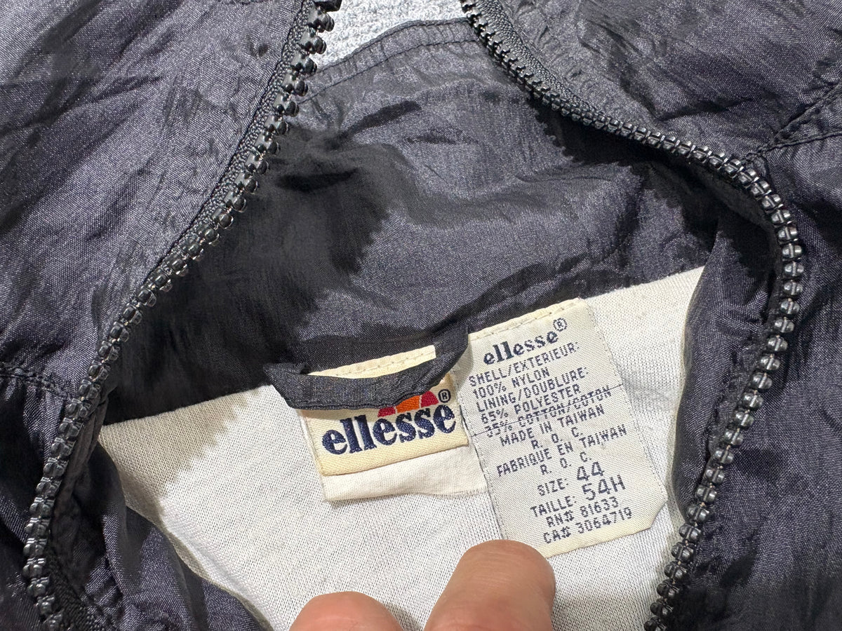 Ellesse Zip Up Windbreaker Jacket - Black / White Size XL