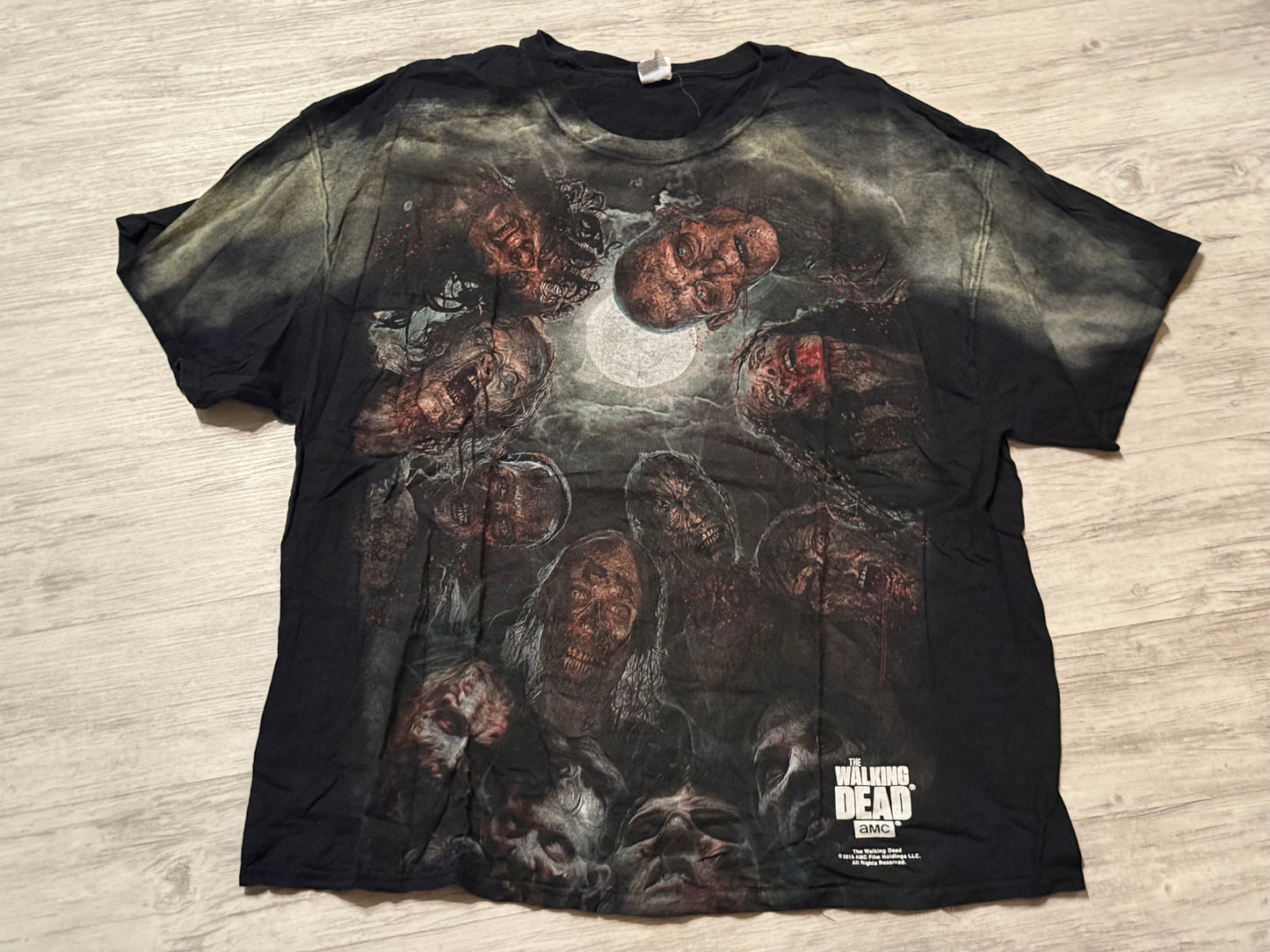 2015 The Walking Dead AOP Tee - Black Size XXL