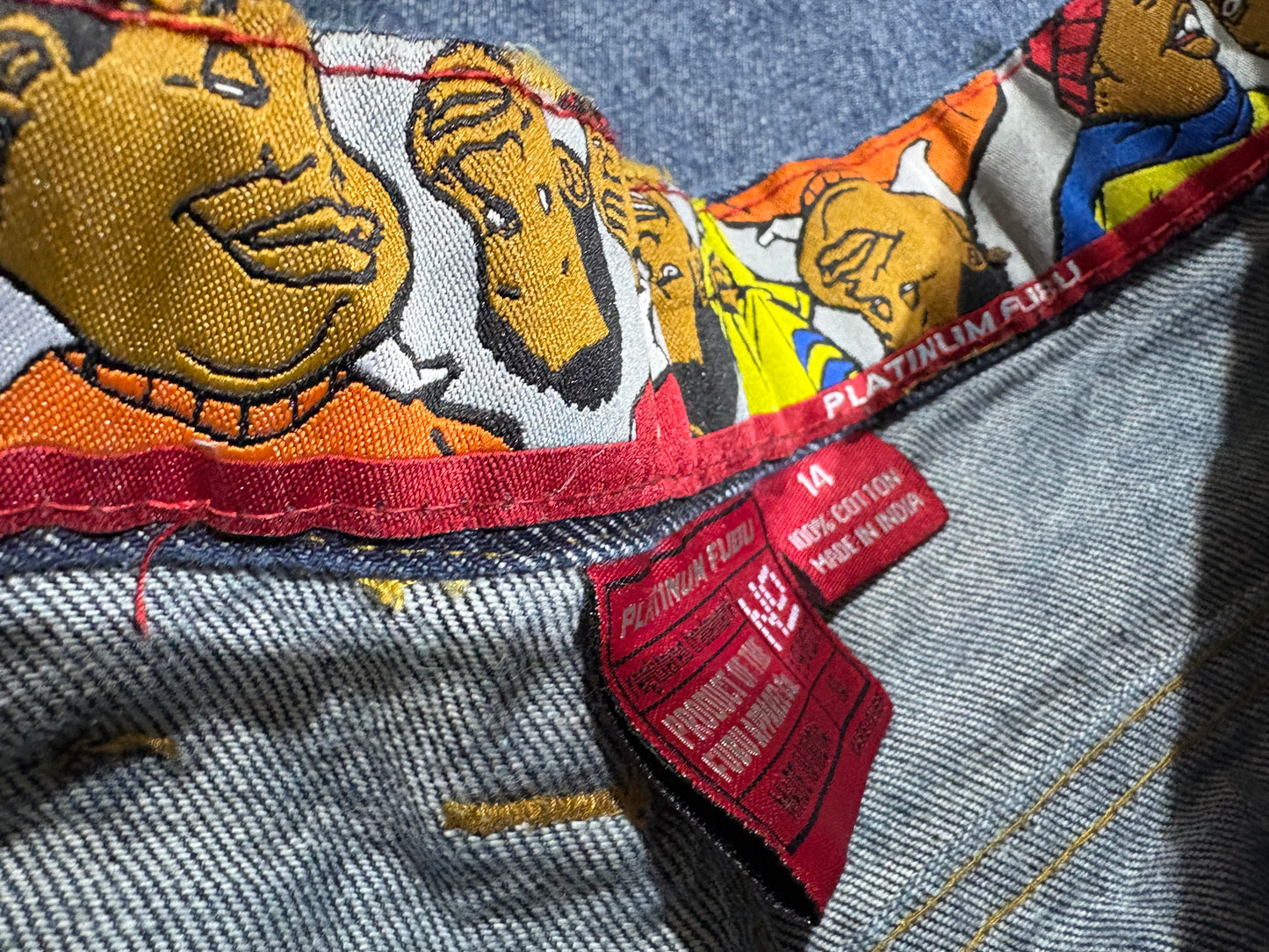 Womens Fubu Fat Albert Embroidered Denim Jhorts - Blue Size 26