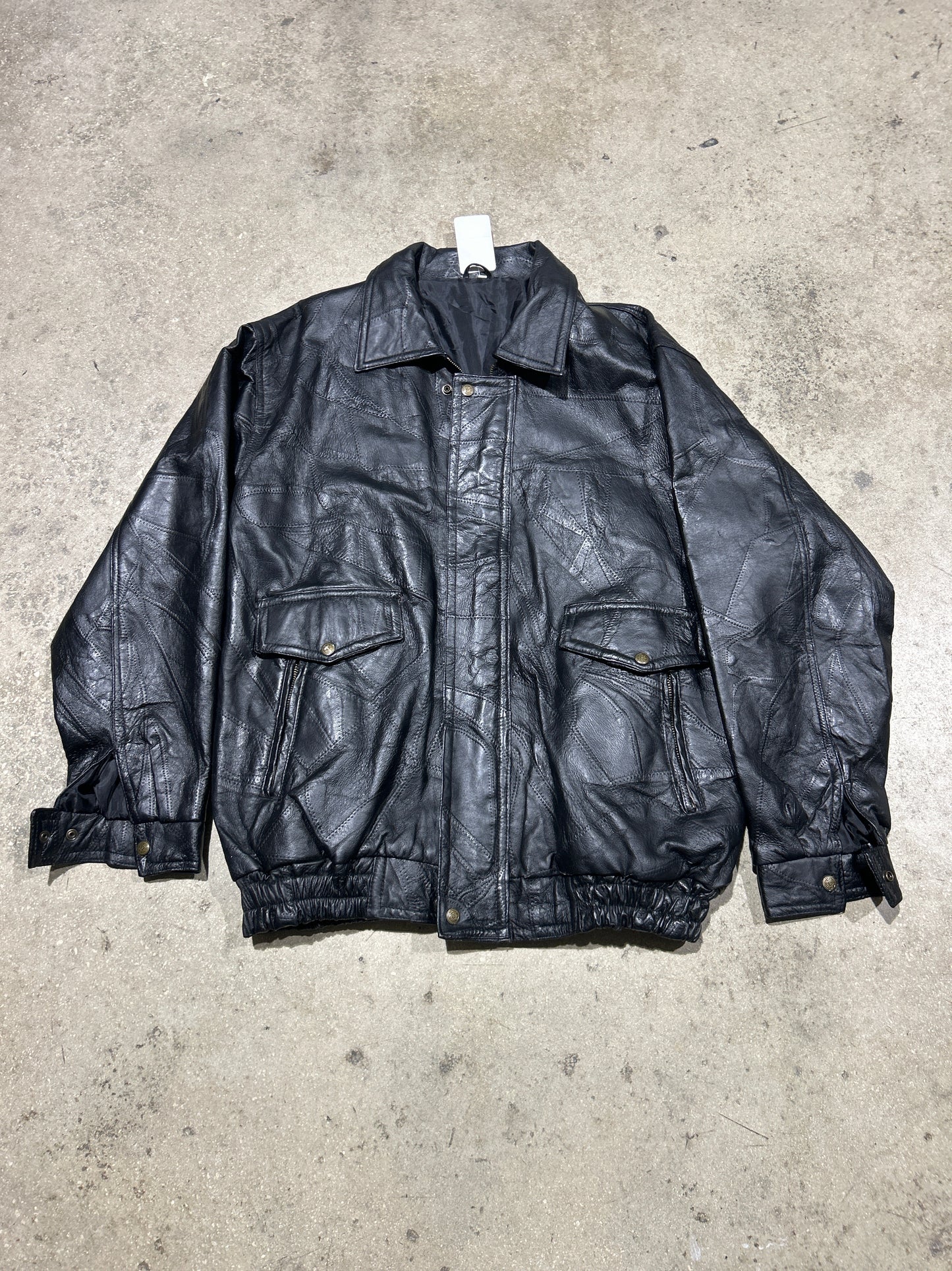 United States Army Leather Jacket - Black Size XXL