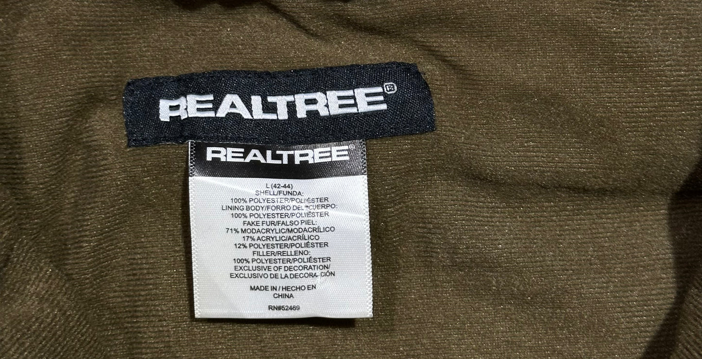 WMNS Realtree Red Logo Fur Hooded Jacket - Camo Size Large