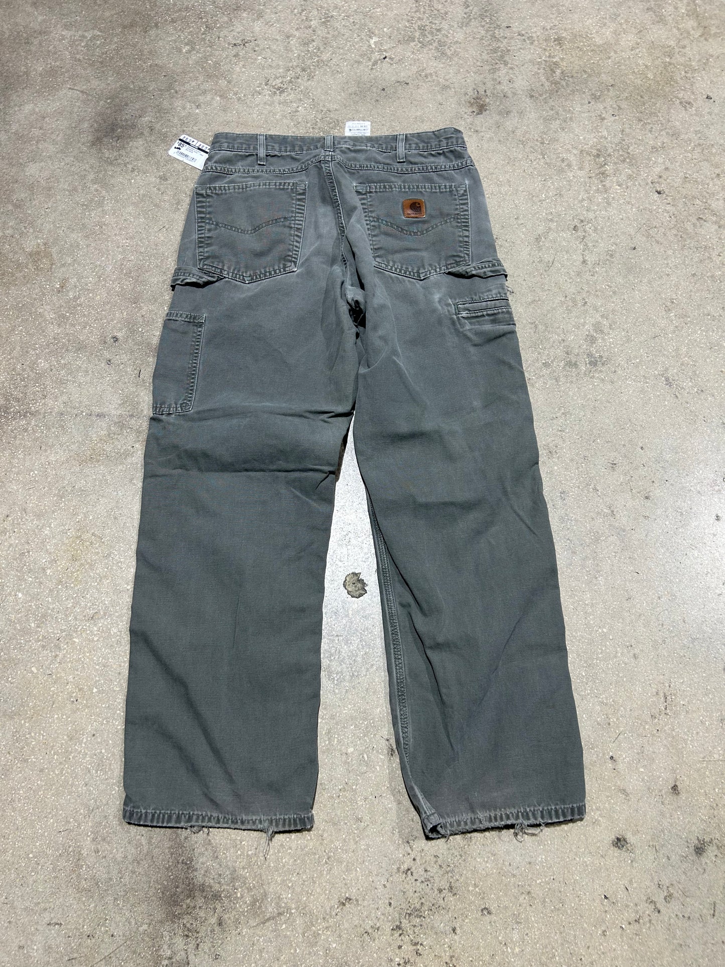 Distressed Carhartt Carpenter Pants - Olive Size 31x32