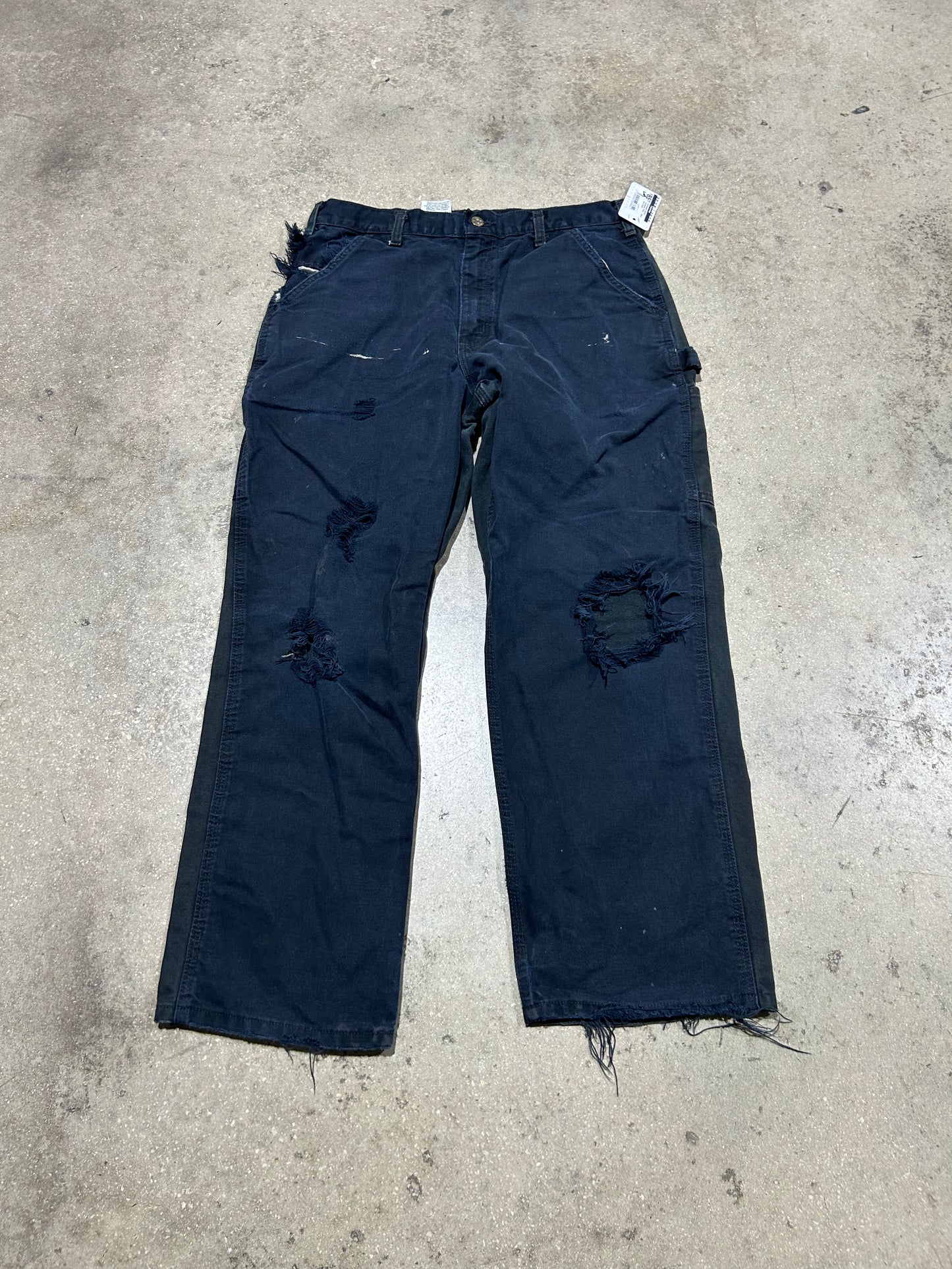 Distressed Carhartt Carpenter Pants - Black Size 34x30