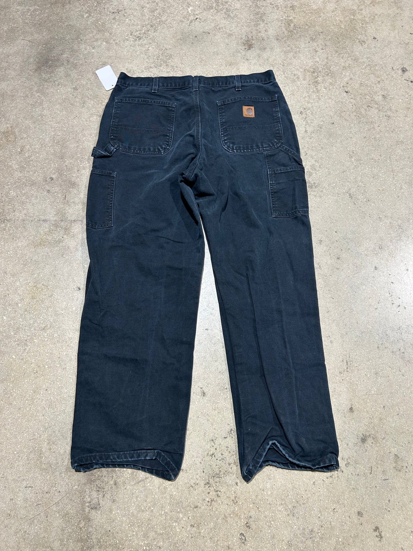 Distressed Carhartt Carpenter Pants - Black Size 36x32
