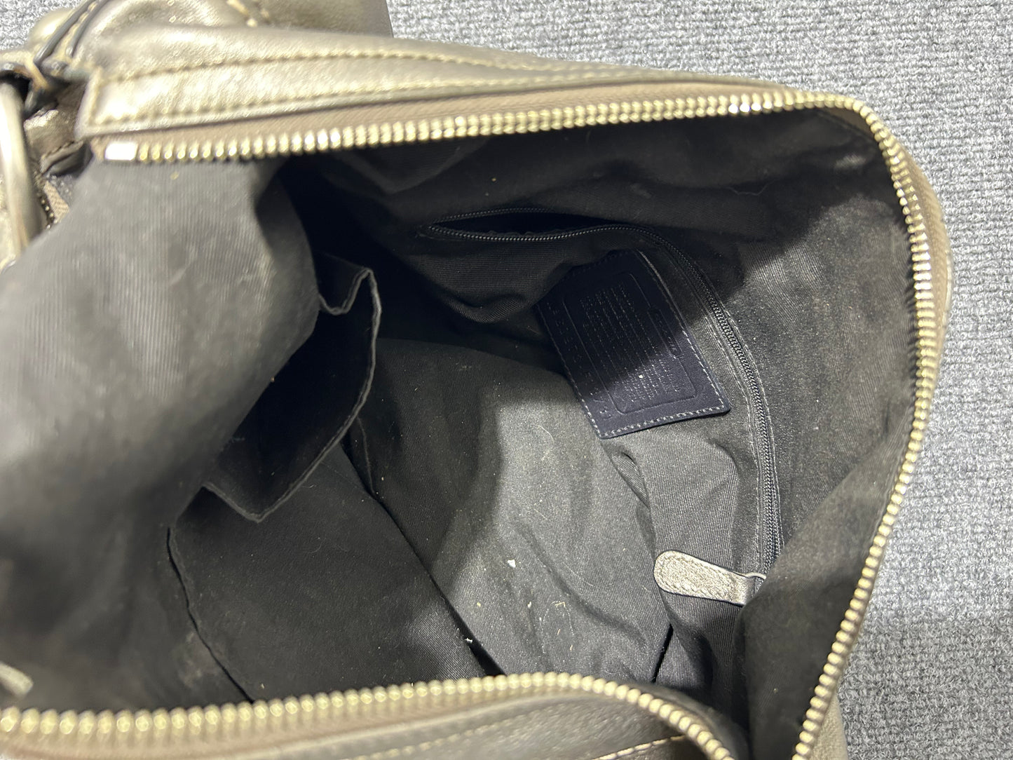 Coach Soho Metallic Leather Shoulder Bag - Gray