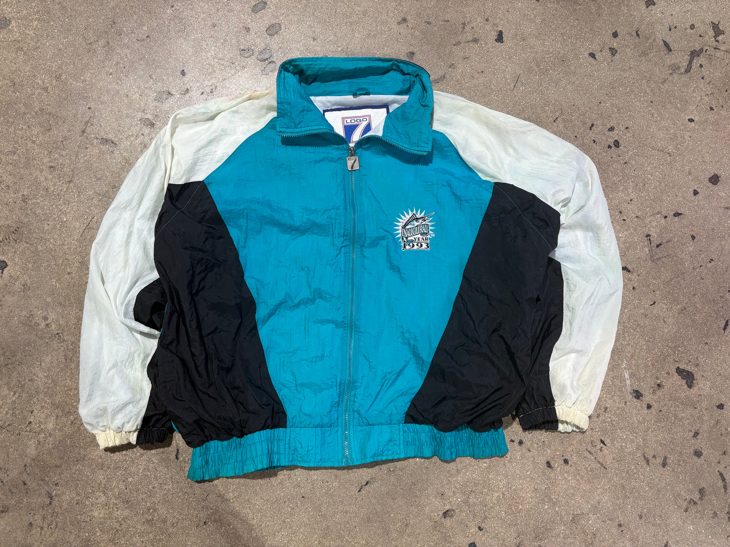1993 Florida Marlins Windbreaker Jacket - Teal/Black Size XL
