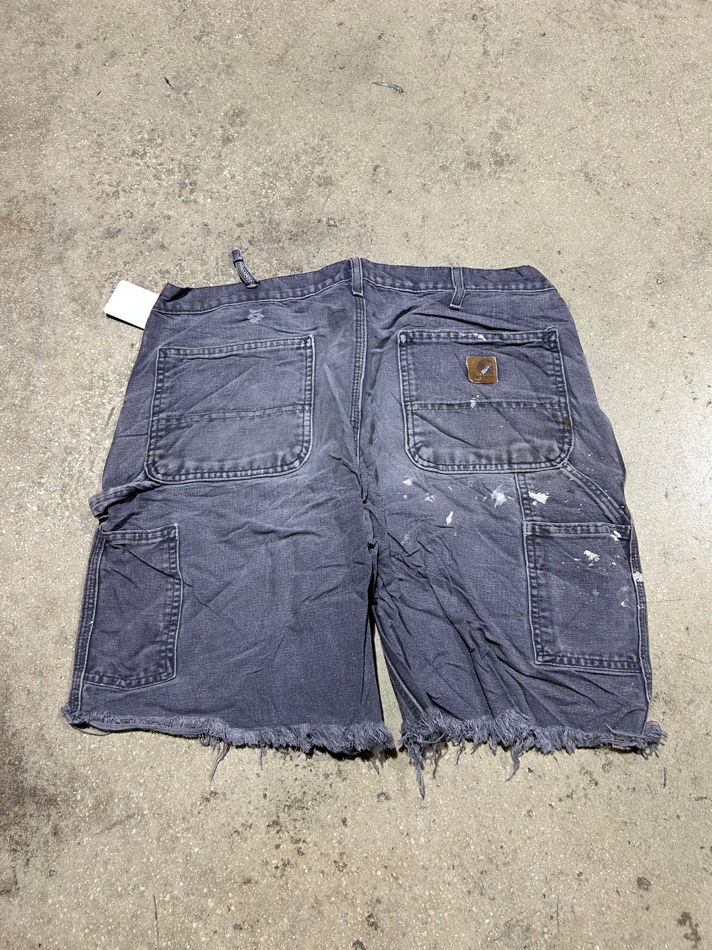 Distressed/Thrashed Carhartt Carpenter Shorts - Grey Size 36