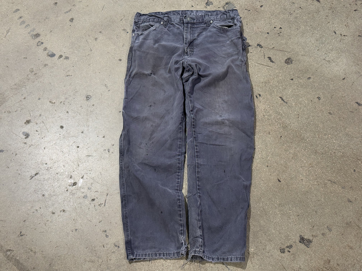 Distressed Dickies Carpenter Pants - Faded Navy Size 34x30