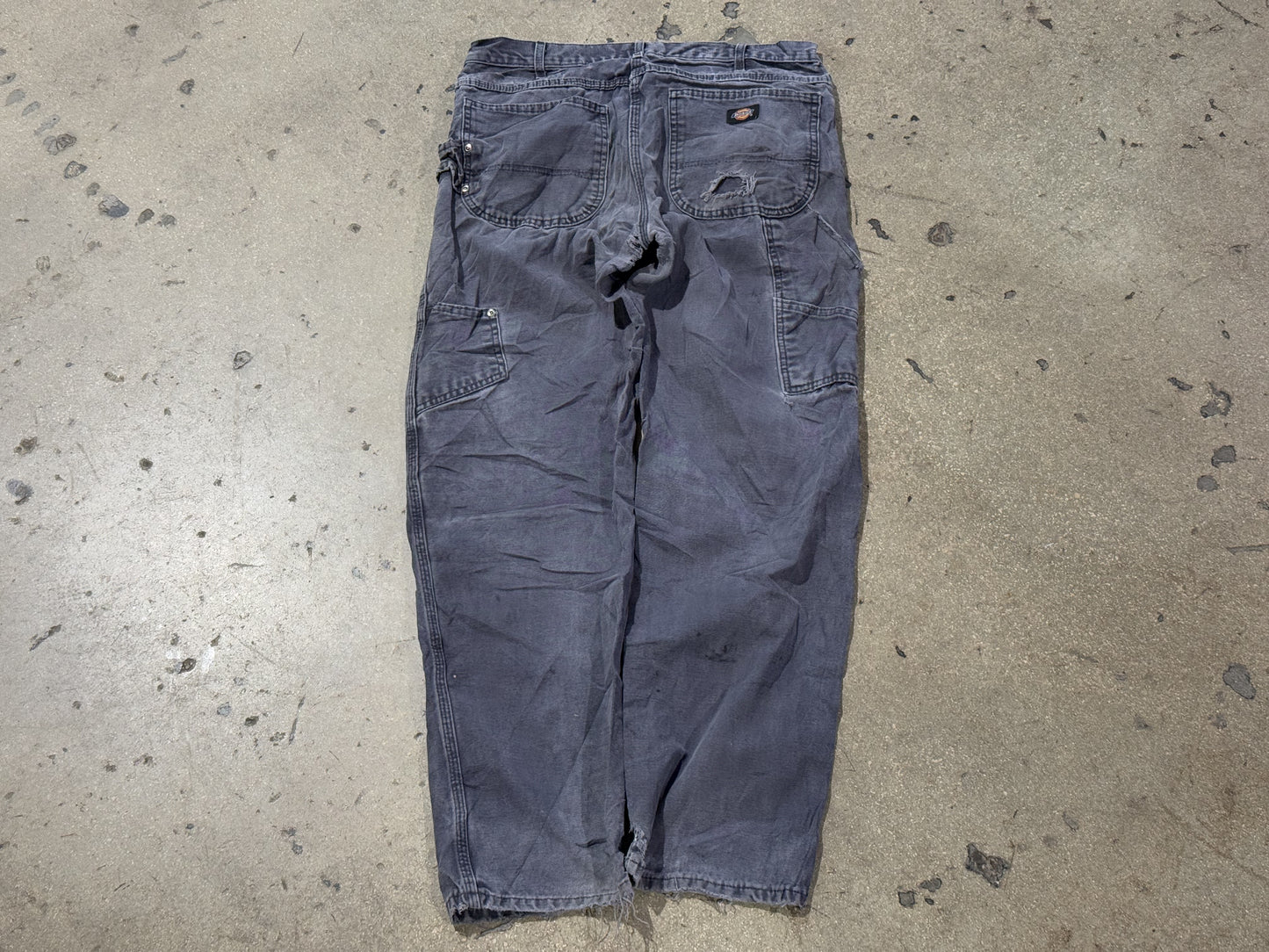 Distressed Dickies Carpenter Pants - Faded Navy Size 34x30