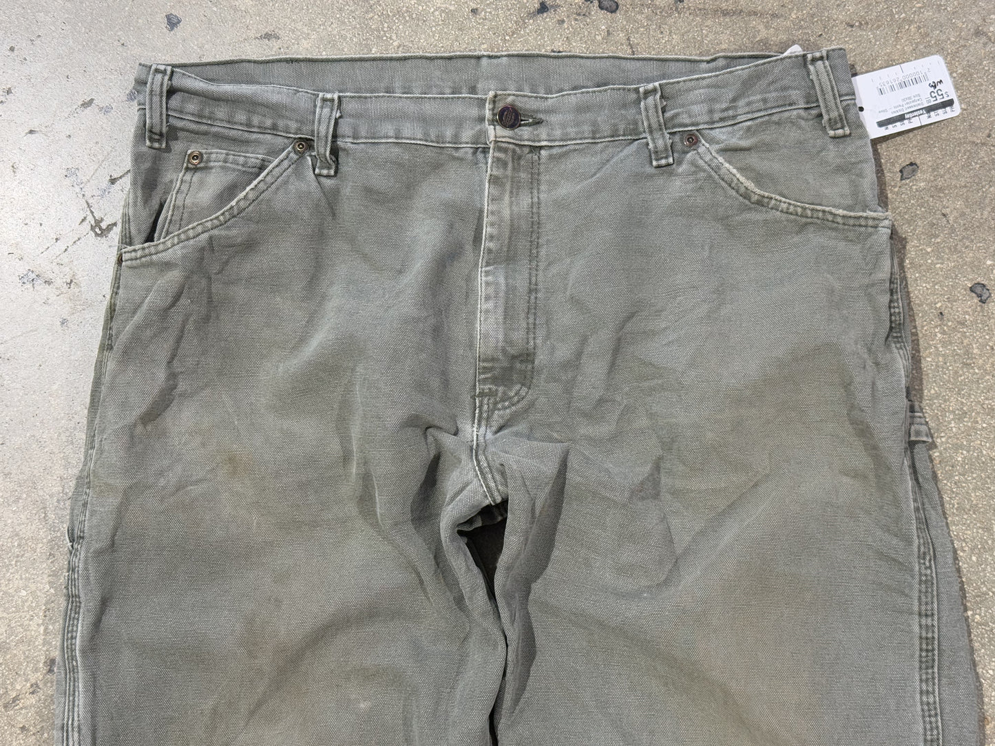 Distressed Dickies Carpenter Pants - Olive Size 38x30