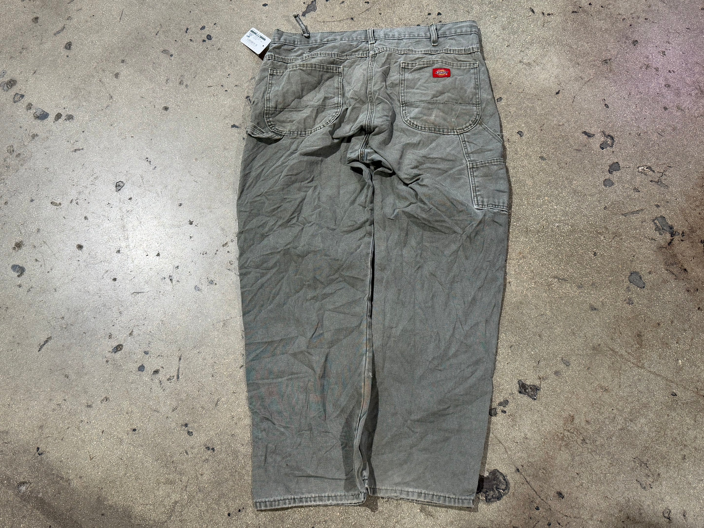 Distressed Dickies Carpenter Pants - Olive Size 38x30