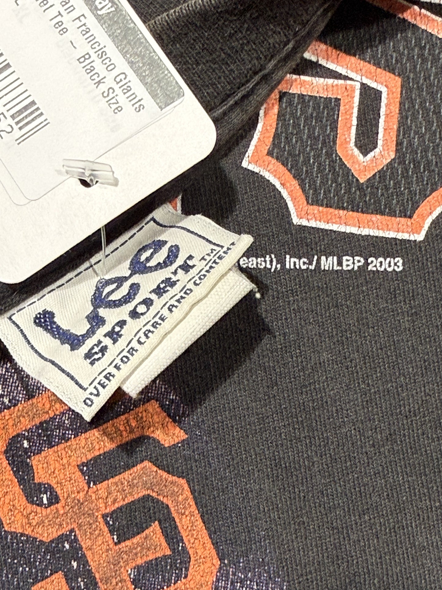 2003 San Francisco Giants Helmet Tee - Black Size XXL