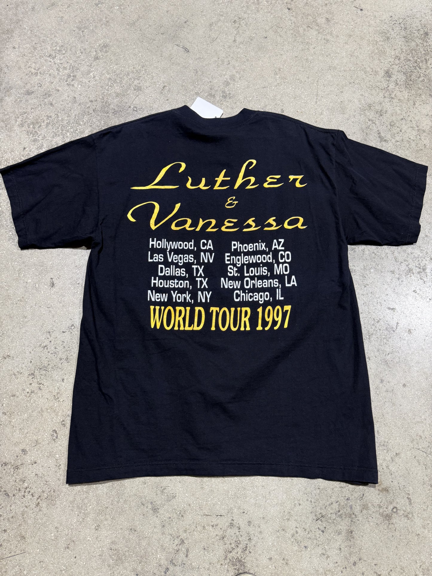 1997 Luther Vandross and Vanessa Williams World Tour Tee - Black Size XL